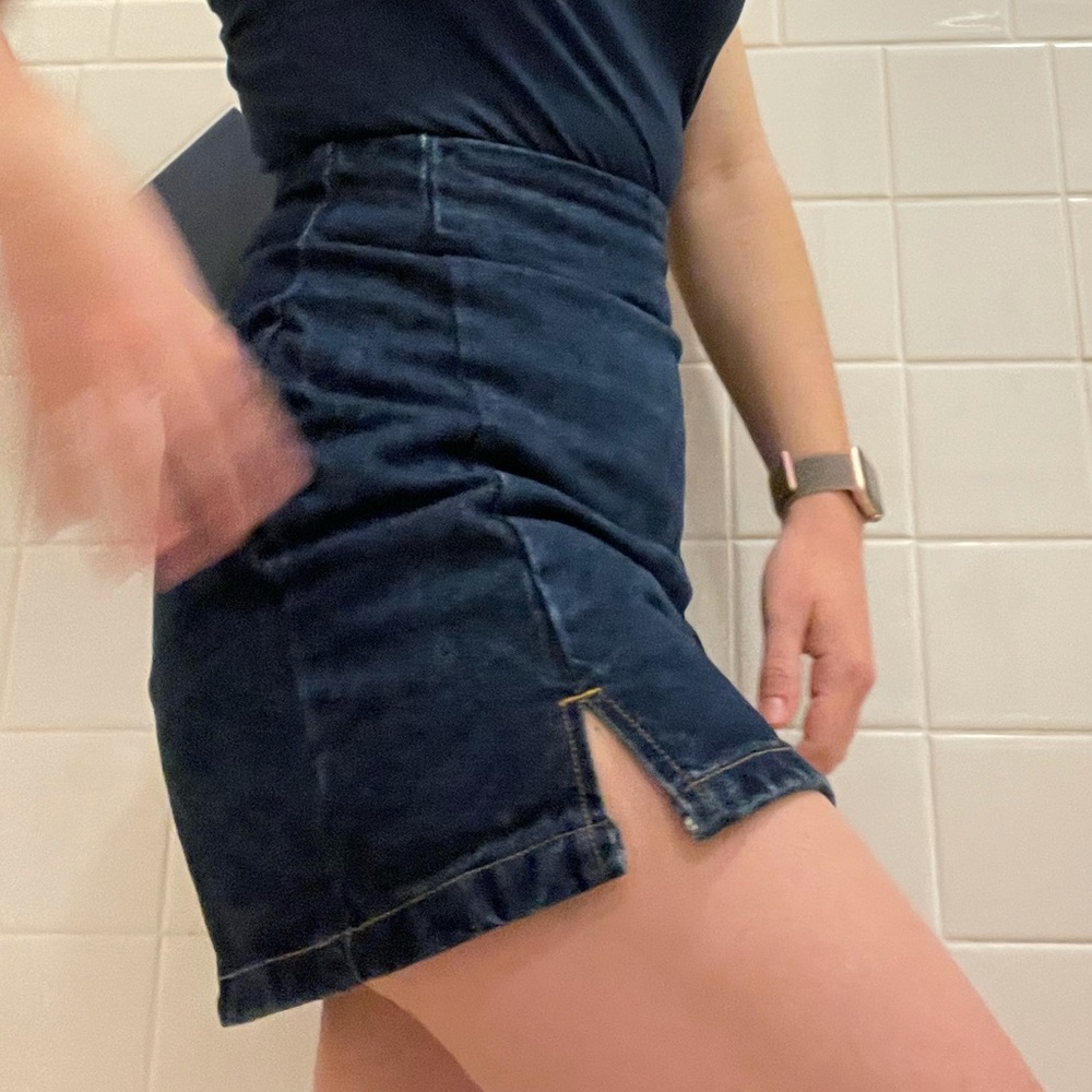 Brandy Melville denim skirt with slit